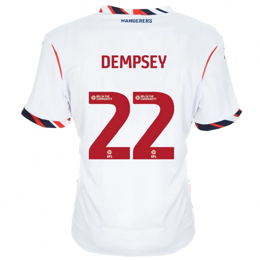 Danxen Mulher Camisola Kyle Dempsey #22 Branco Vermelho Principal 2025/26 Camisa