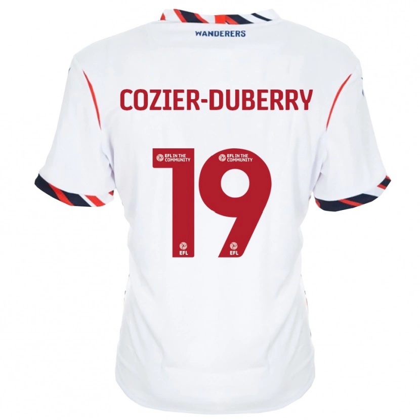 Danxen Mulher Camisola Amario Cozier-Duberry #19 Branco Vermelho Principal 2025/26 Camisa