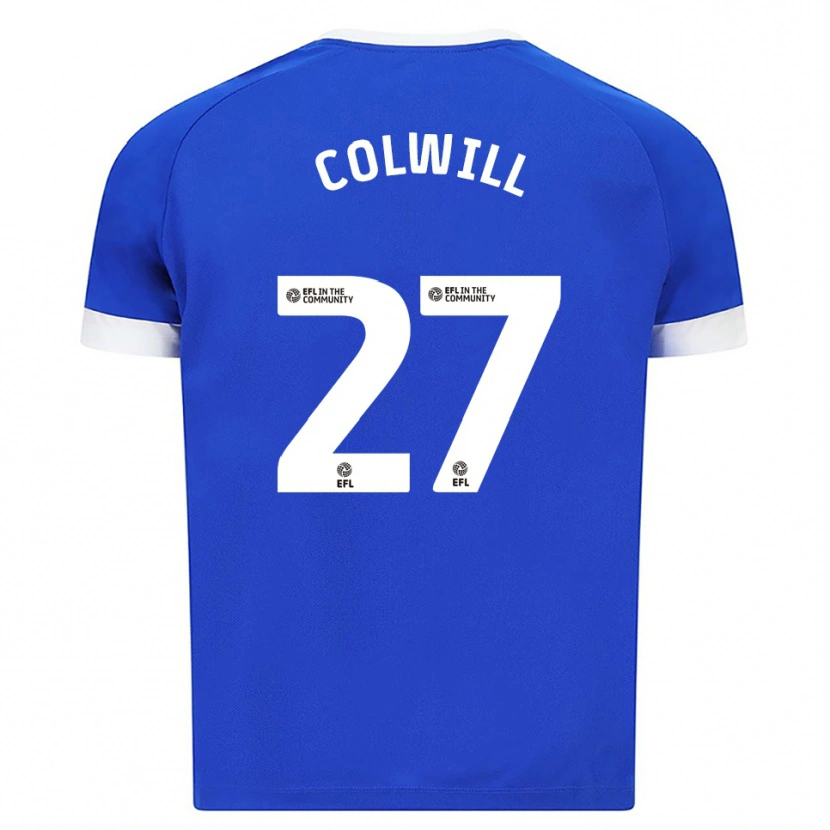 Danxen Mulher Camisola Joel Colwill #27 Azul Branco Principal 2025/26 Camisa