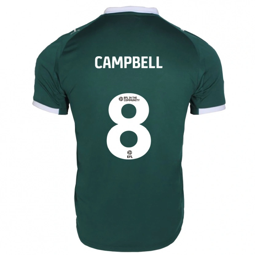 Danxen Mulher Camisola Sebastian Campbell #8 Verde Branco Principal 2025/26 Camisa