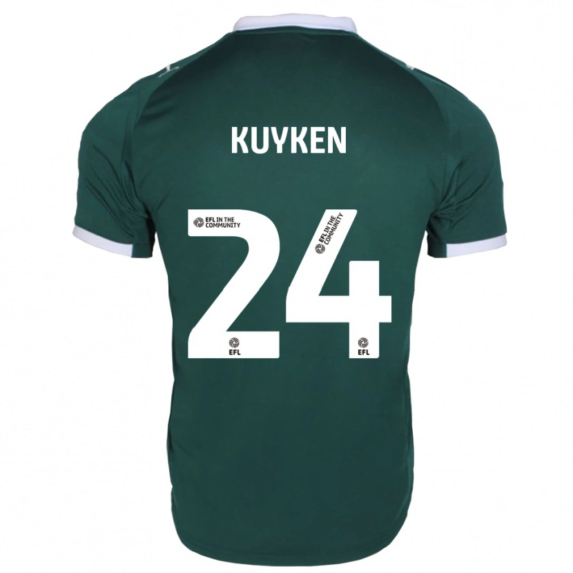 Danxen Mulher Camisola Ava Kuyken #24 Verde Branco Principal 2025/26 Camisa