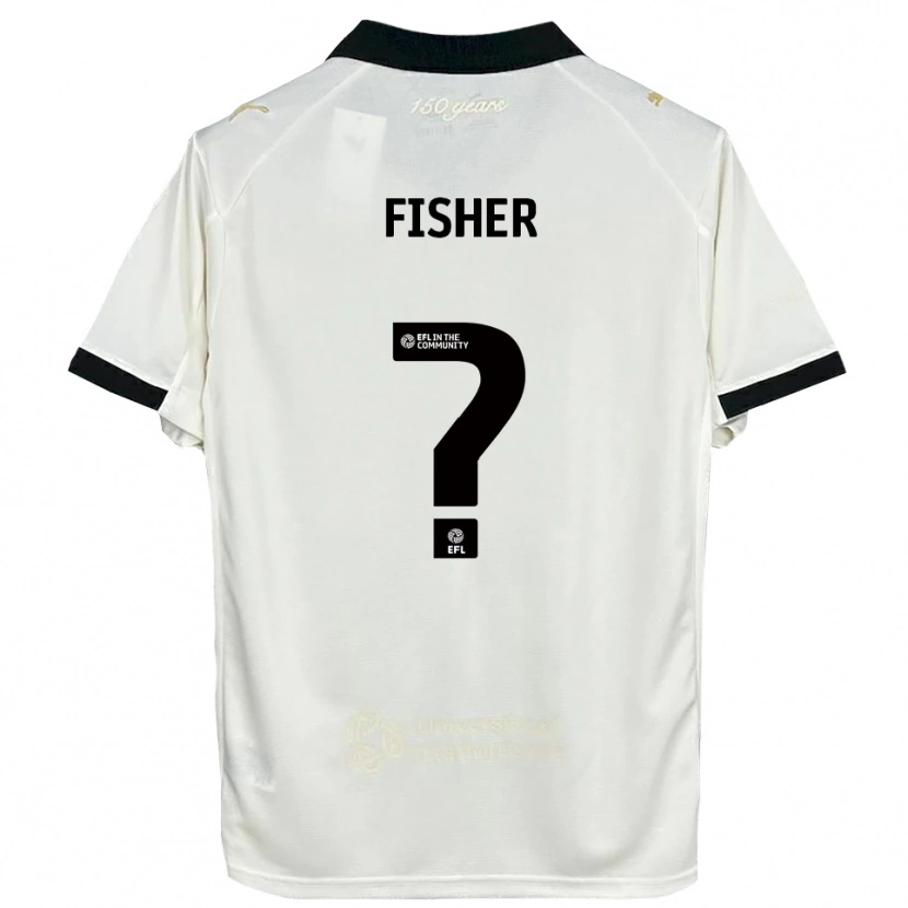 Danxen Mulher Camisola Elijah Fisher #0 Branco Sujo Preto Principal 2025/26 Camisa