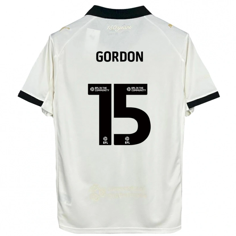 Danxen Mulher Camisola Liam Gordon #15 Branco Sujo Preto Principal 2025/26 Camisa