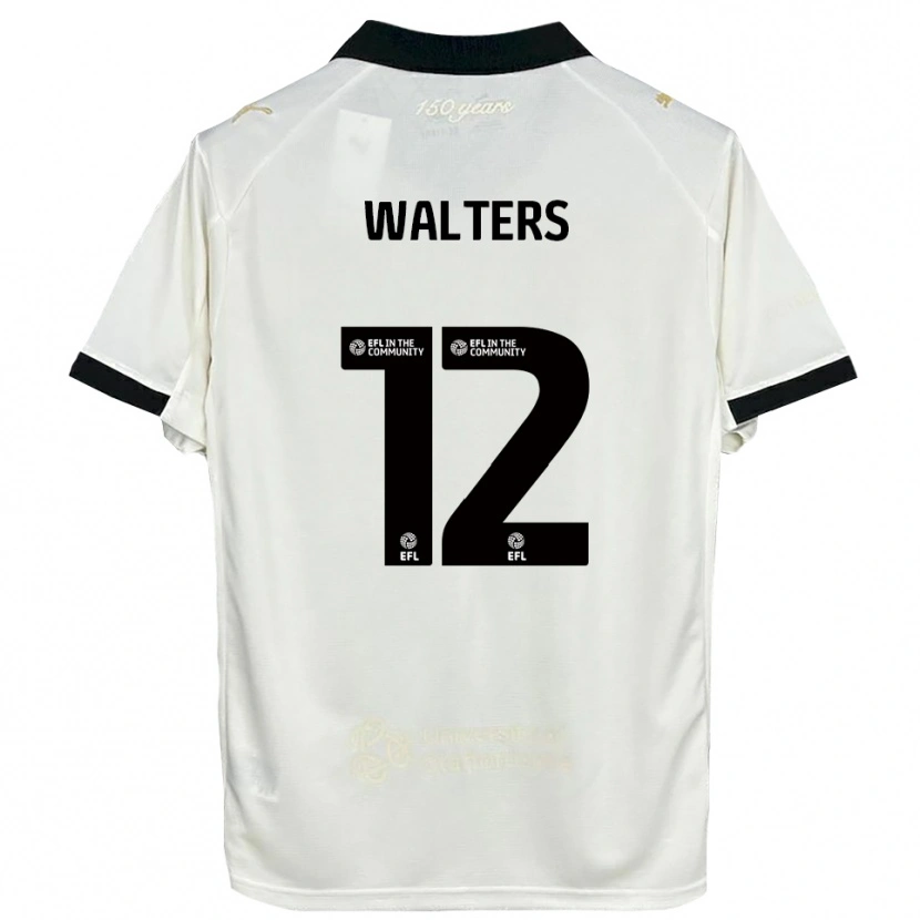 Danxen Mulher Camisola Rhys Walters #12 Branco Sujo Preto Principal 2025/26 Camisa