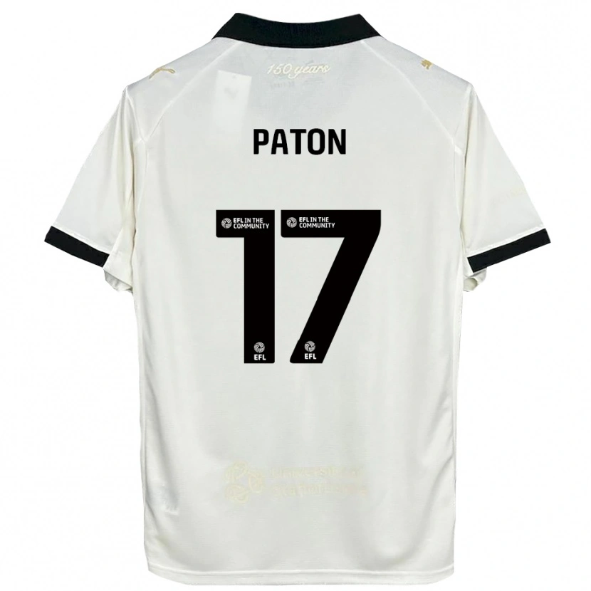 Danxen Mulher Camisola Ruari Paton #17 Branco Sujo Preto Principal 2025/26 Camisa