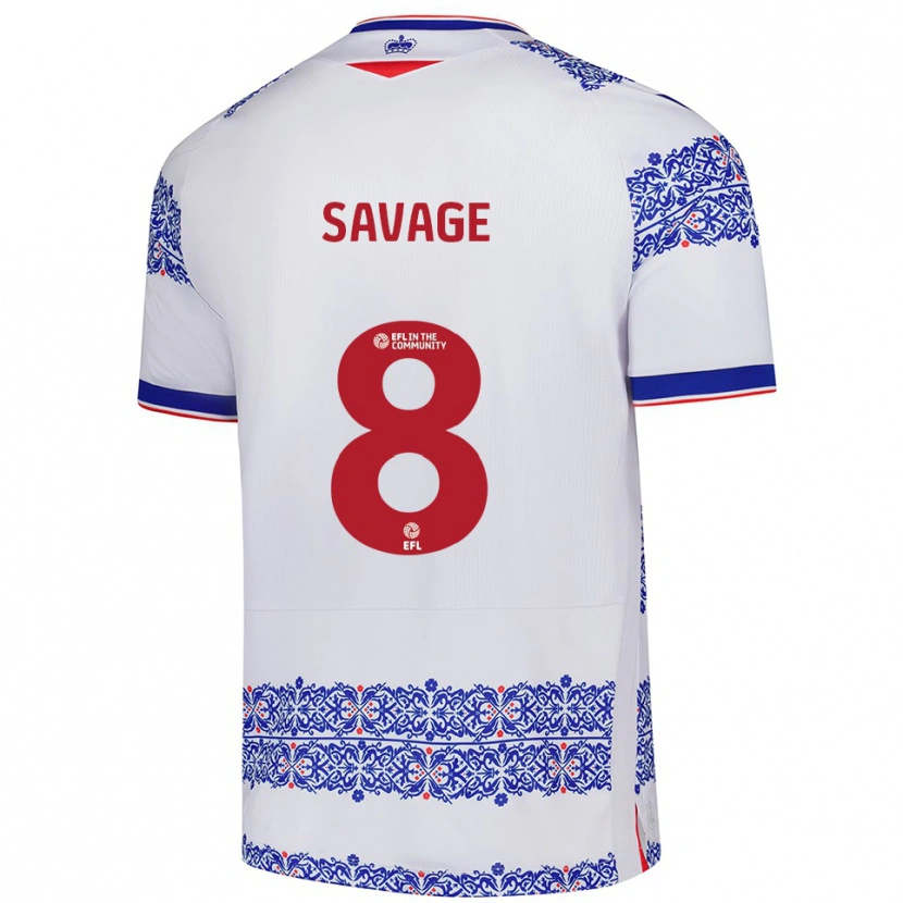 Danxen Mulher Camisola Charlie Savage #8 Branco Azul Principal 2025/26 Camisa
