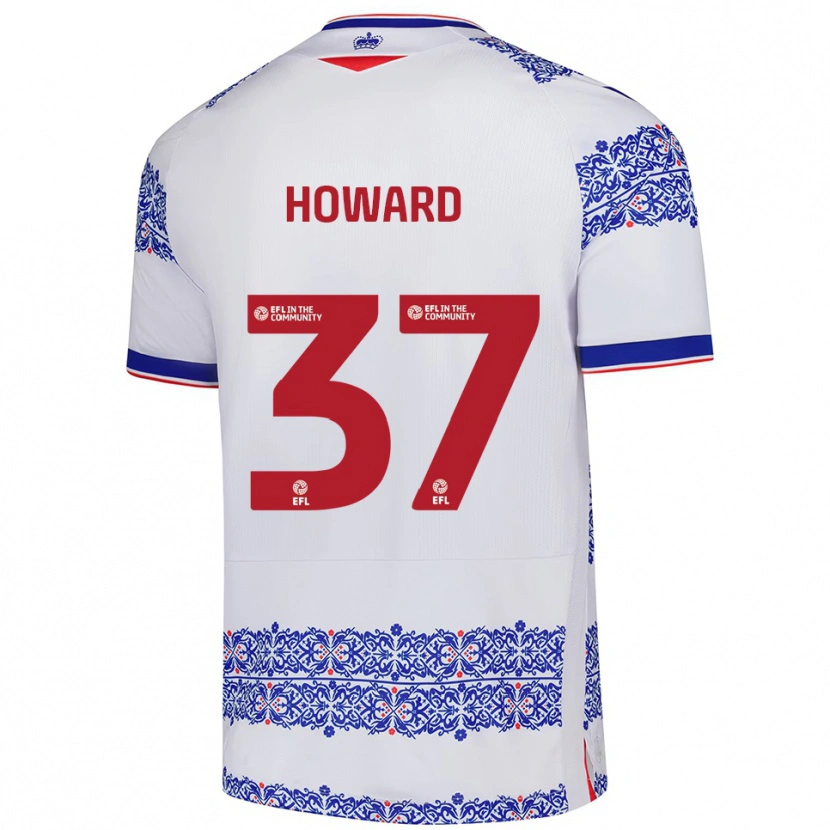 Danxen Mulher Camisola Luke Howard #37 Branco Azul Principal 2025/26 Camisa