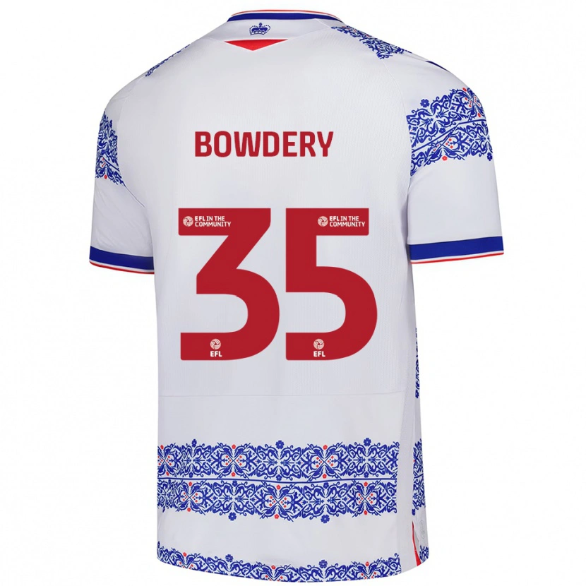 Danxen Mulher Camisola Carter Bowdery #35 Branco Azul Principal 2025/26 Camisa