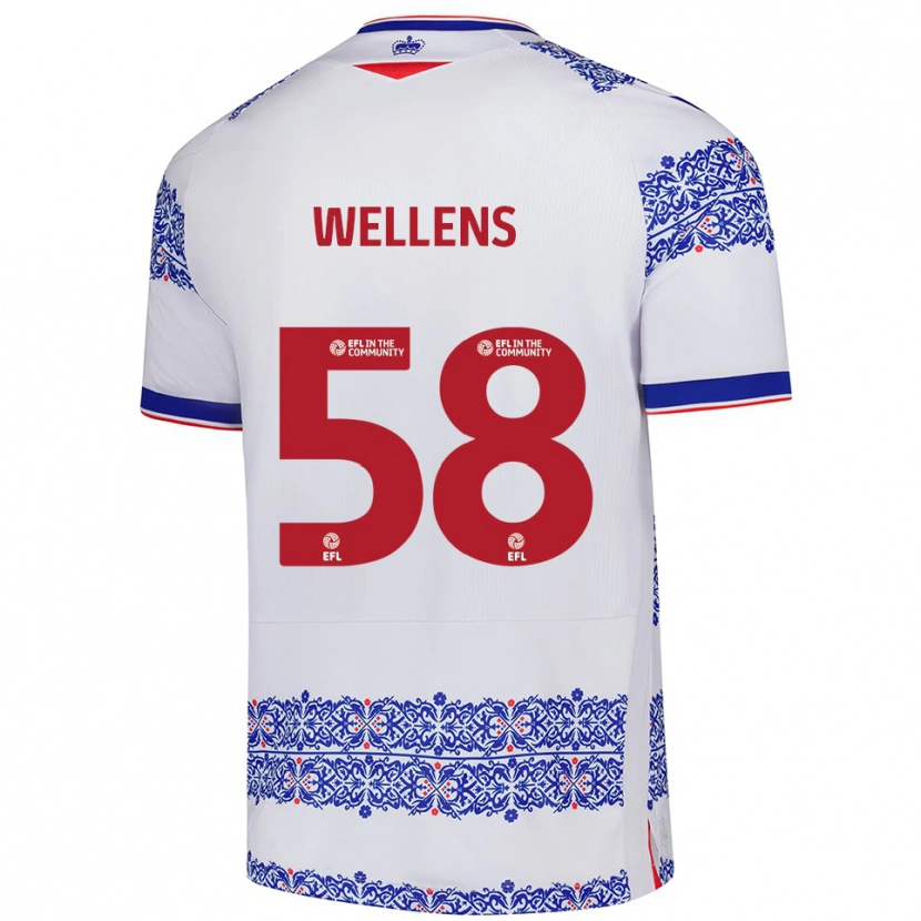 Danxen Mulher Camisola Charlie Wellens #58 Branco Azul Principal 2025/26 Camisa