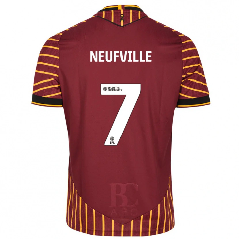 Danxen Mulher Camisola Josh Neufville #7 Laranja Vinho Principal 2025/26 Camisa