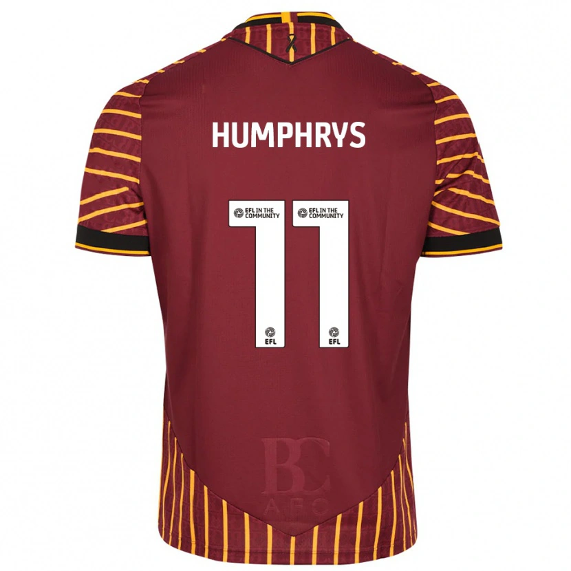 Danxen Mulher Camisola Stephen Humphrys #11 Laranja Vinho Principal 2025/26 Camisa