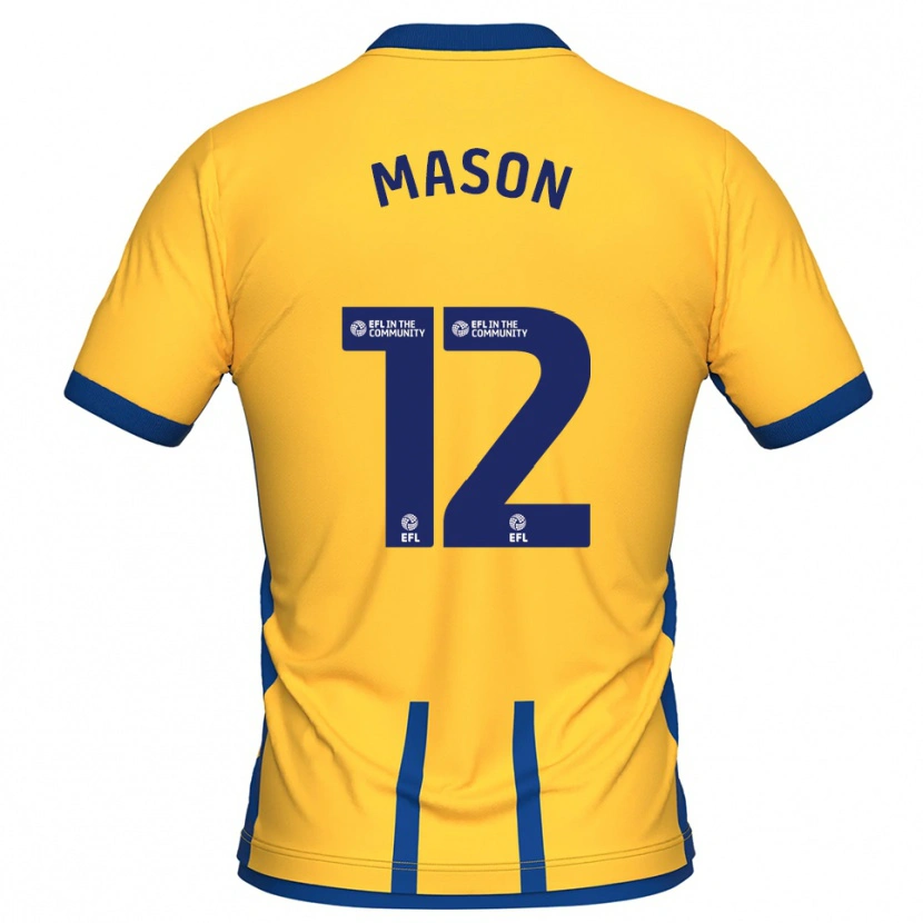 Danxen Mulher Camisola Owen Mason #12 Amarelo Azul Principal 2025/26 Camisa