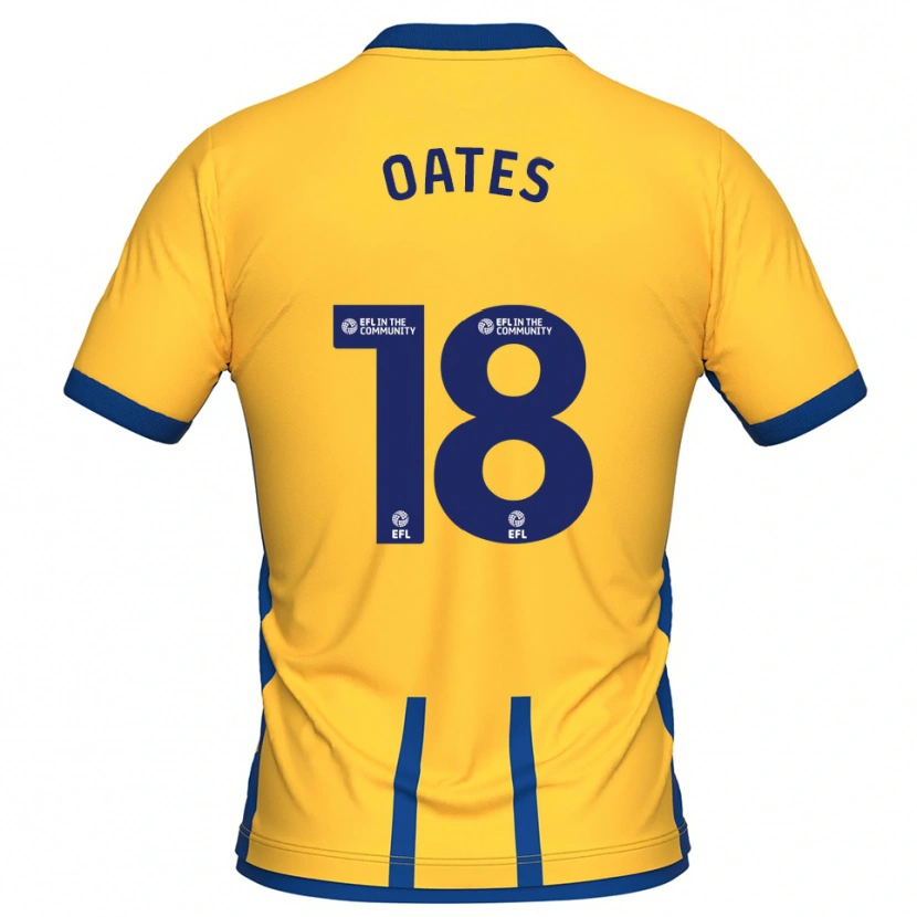 Danxen Mulher Camisola Rhys Oates #18 Amarelo Azul Principal 2025/26 Camisa