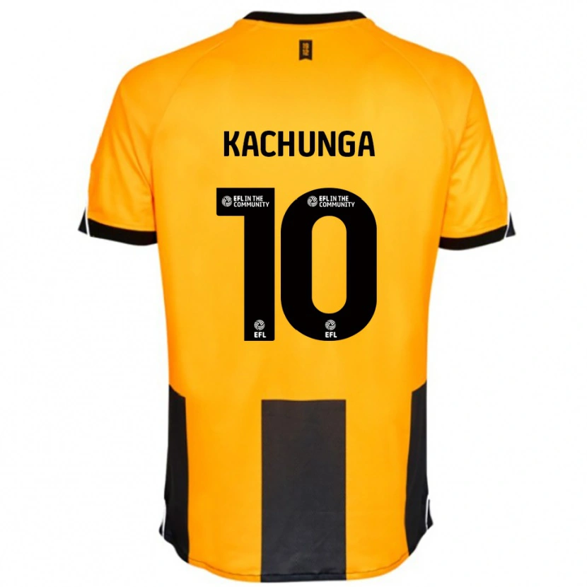 Danxen Mulher Camisola Elias Kachunga #10 Laranja Preto Principal 2025/26 Camisa