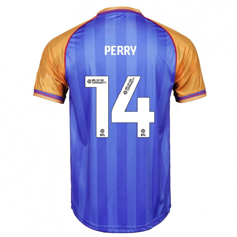 Danxen Mulher Camisola Taylor Perry #14 Azul Laranja Principal 2025/26 Camisa
