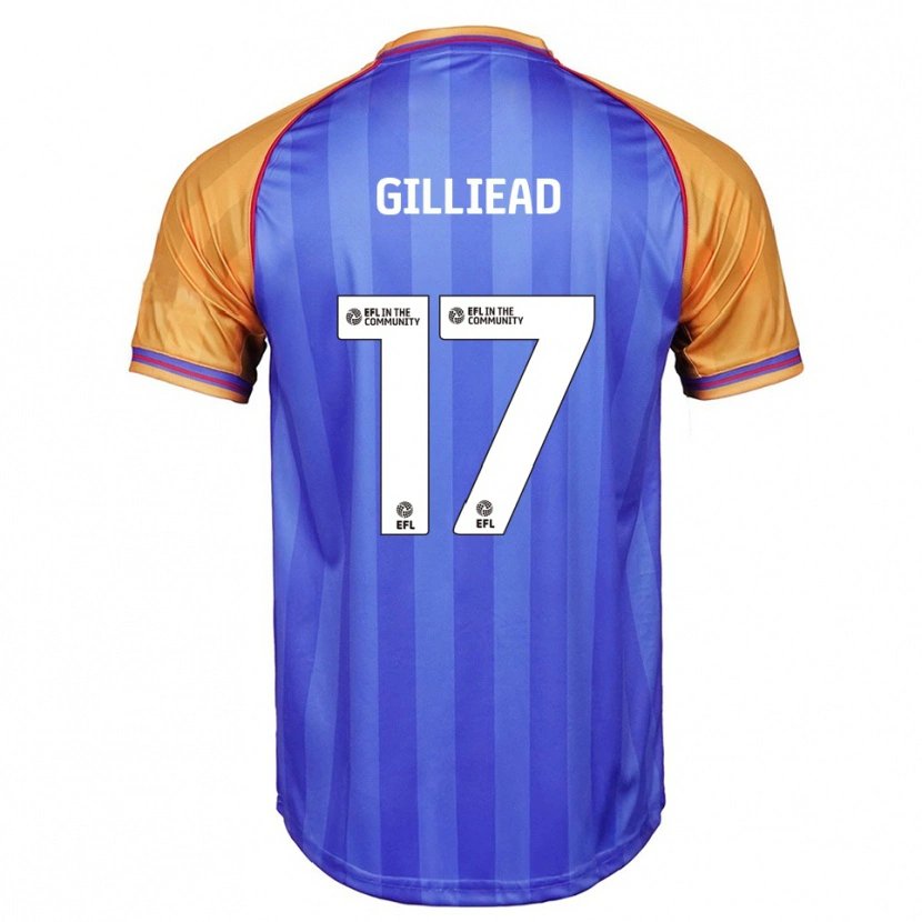 Danxen Mulher Camisola Alex Gilliead #17 Azul Laranja Principal 2025/26 Camisa