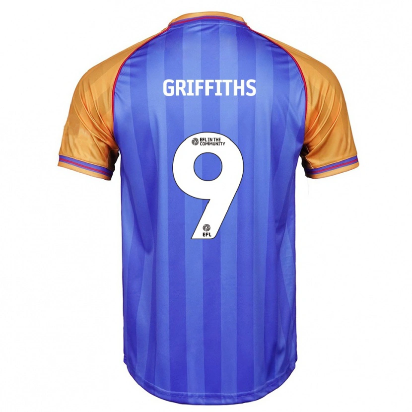 Danxen Mulher Camisola Zoe Griffiths #9 Azul Laranja Principal 2025/26 Camisa