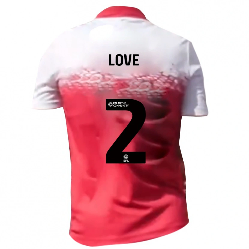Danxen Mulher Camisola Donald Love #2 Vermelho Branco Principal 2025/26 Camisa