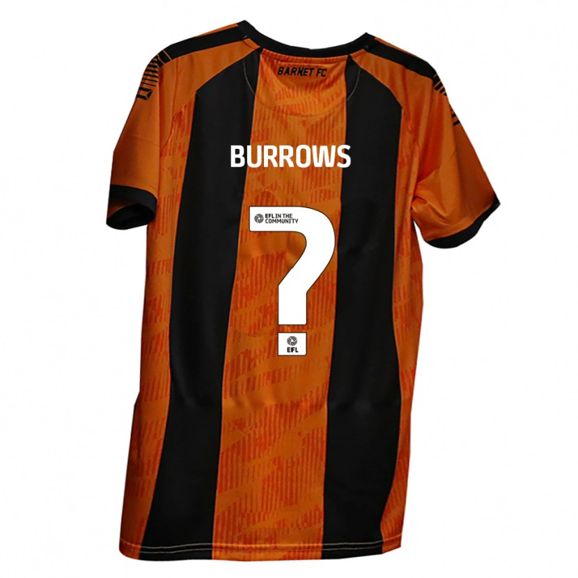 Danxen Mulher Camisola Megan Burrows #0 Laranja Preto Principal 2025/26 Camisa