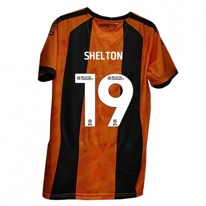 Danxen Mulher Camisola Mark Shelton #19 Laranja Preto Principal 2025/26 Camisa