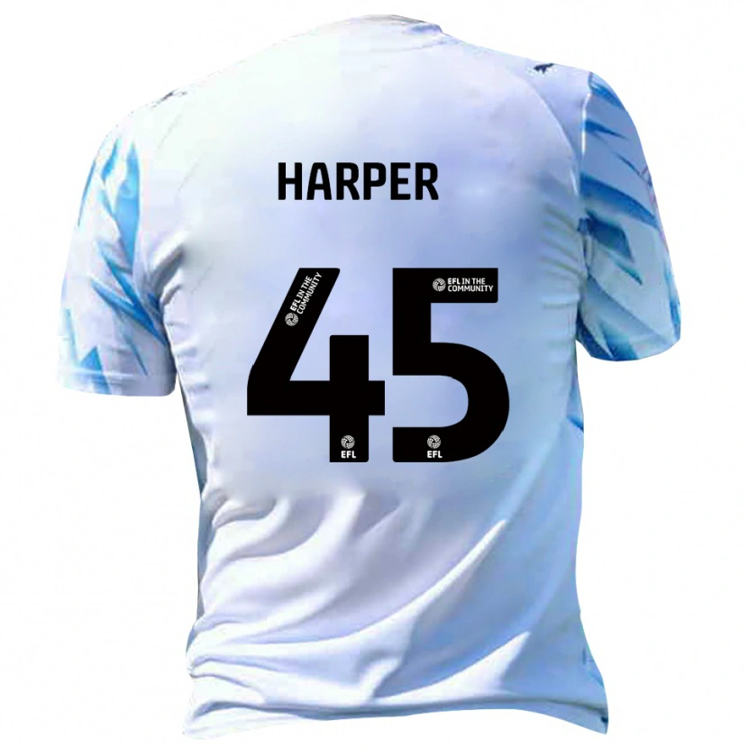 Danxen Mulher Camisola Rekeem Harper #45 Branco Azul Celeste Principal 2025/26 Camisa