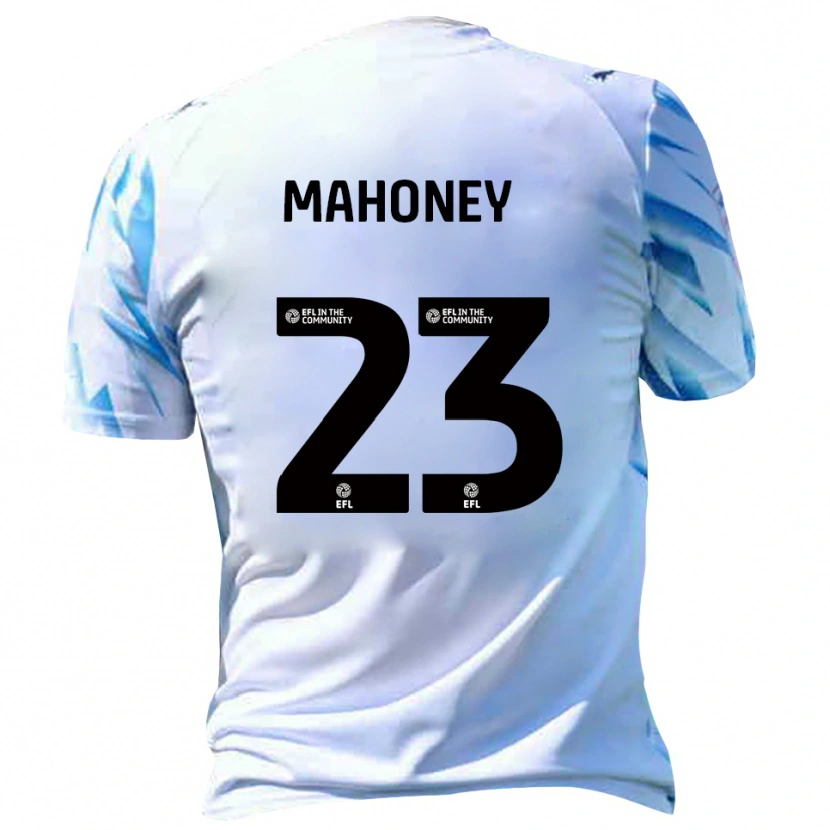 Danxen Mulher Camisola Connor Mahoney #23 Branco Azul Celeste Principal 2025/26 Camisa