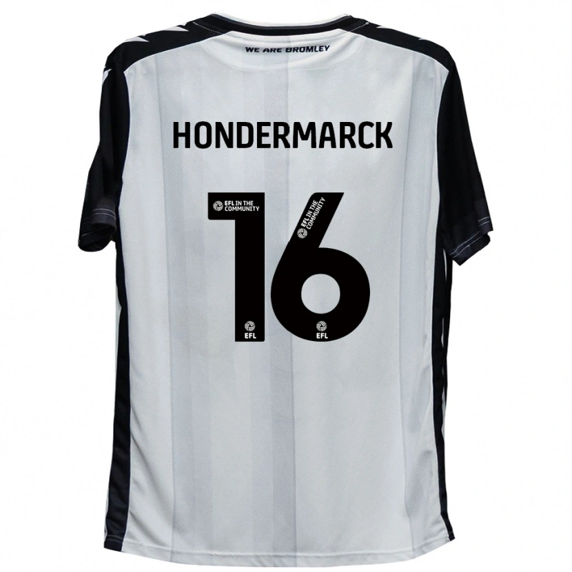 Danxen Mulher Camisola William Hondermarck #16 Branco Preto Principal 2025/26 Camisa