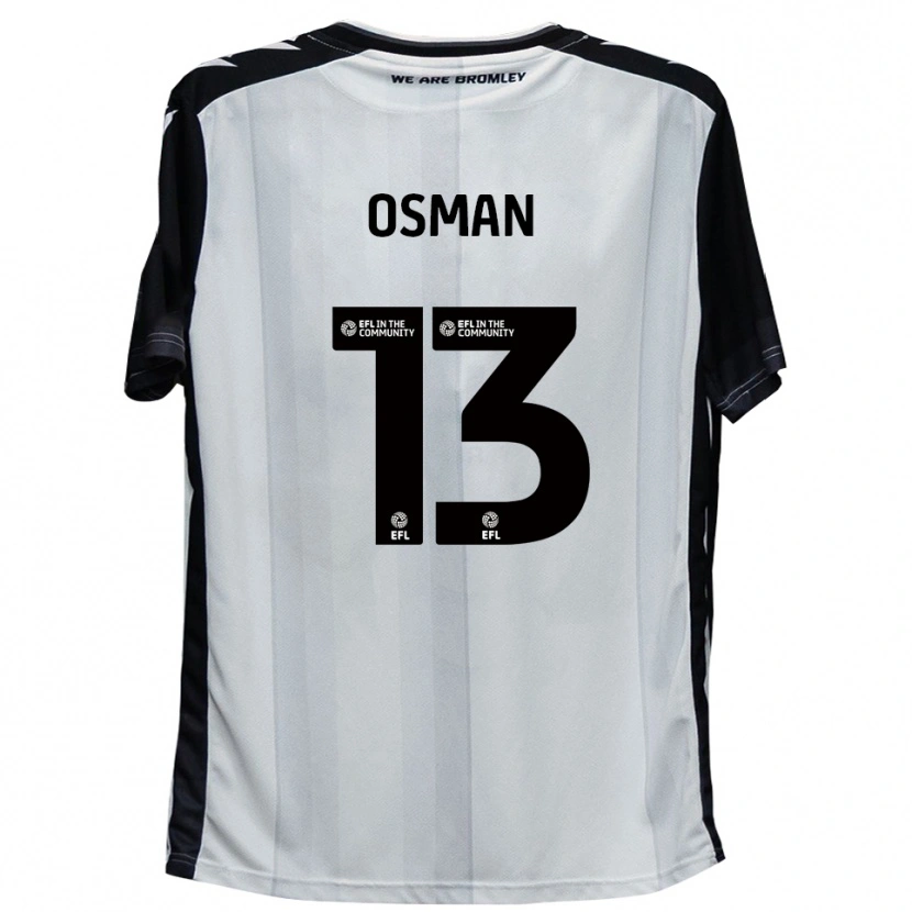 Danxen Mulher Camisola Cemal Osman #13 Branco Preto Principal 2025/26 Camisa