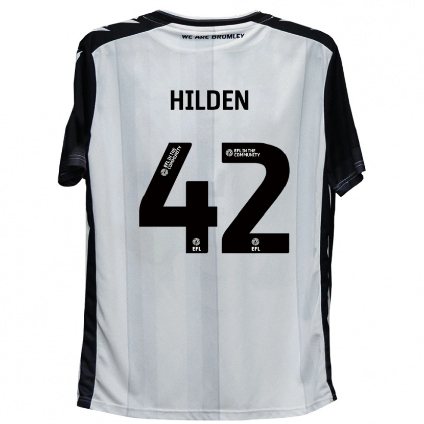 Danxen Mulher Camisola Alfie Hilden #42 Branco Preto Principal 2025/26 Camisa