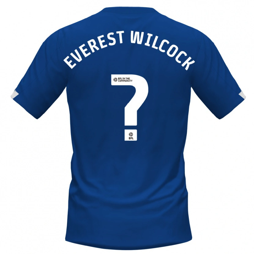 Danxen Mulher Camisola Tom Everest Wilcock #0 Azul Branco Principal 2025/26 Camisa