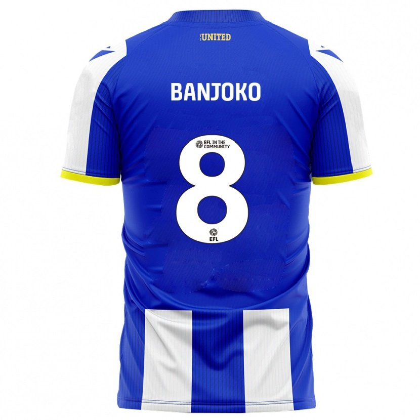 Danxen Mulher Camisola Daniel Banjoko #8 Azul Branco Principal 2025/26 Camisa