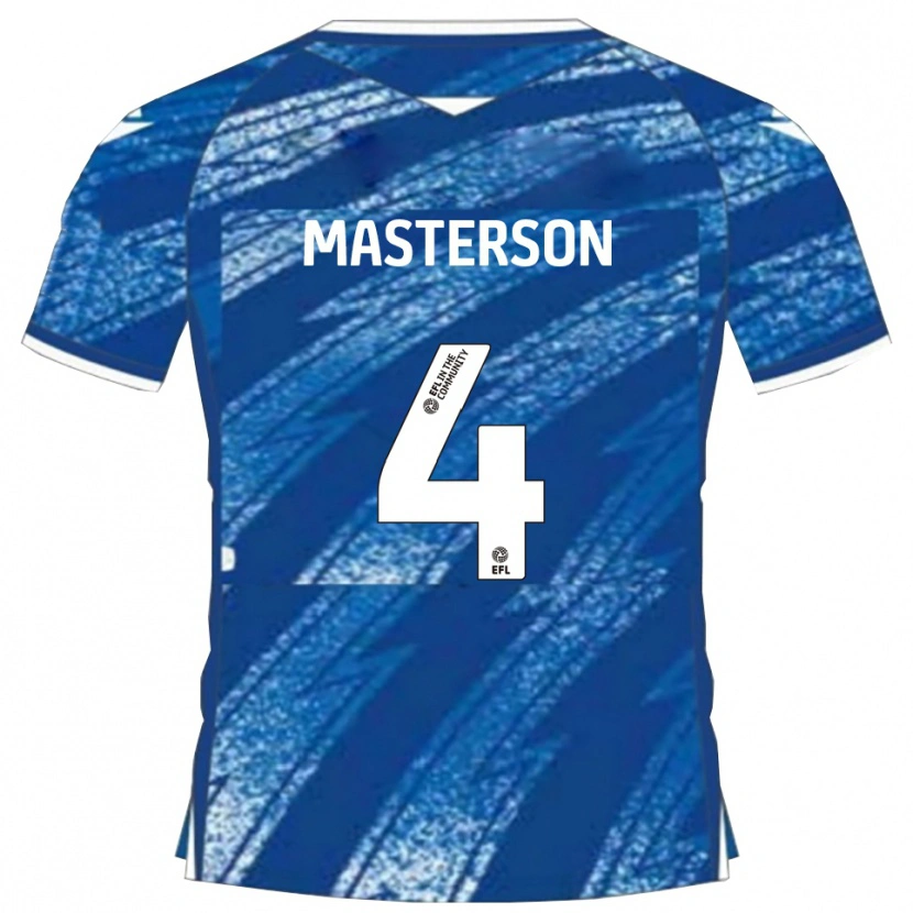 Danxen Mulher Camisola Conor Masterson #4 Azul Branco Principal 2025/26 Camisa