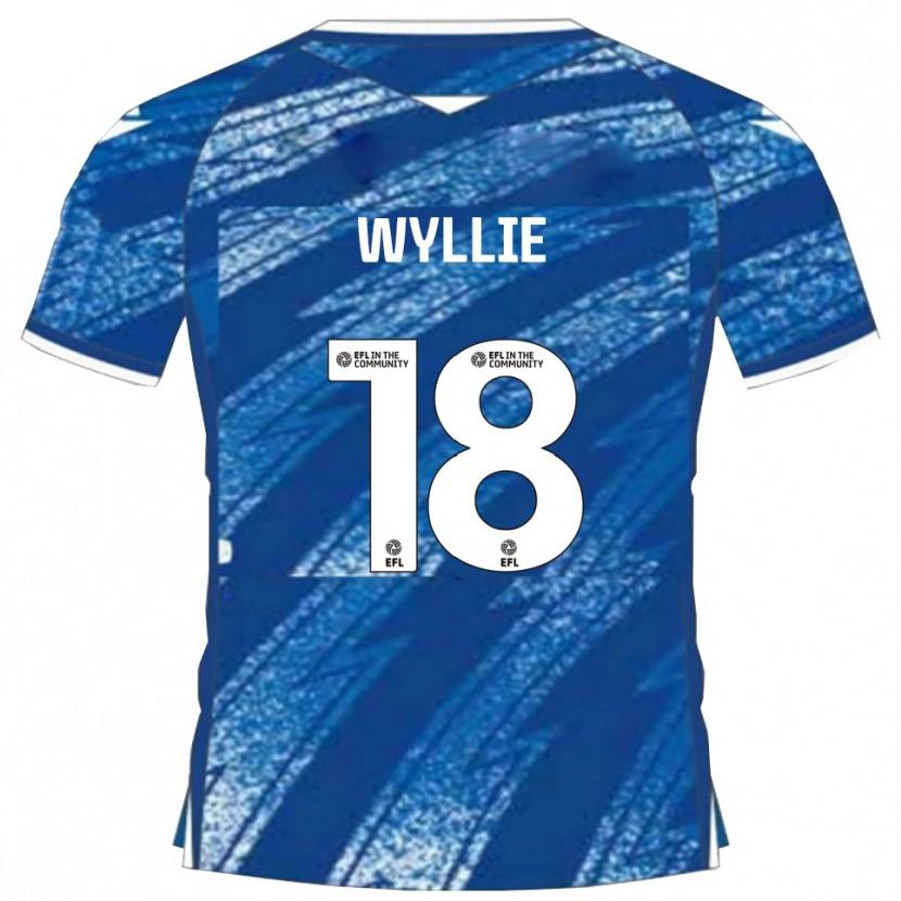 Danxen Mulher Camisola Marcus Wyllie #18 Azul Branco Principal 2025/26 Camisa