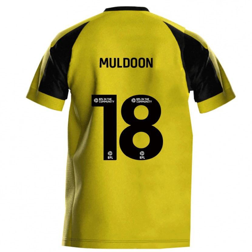 Danxen Mulher Camisola Jack Muldoon #18 Amarelo Cinza Principal 2025/26 Camisa