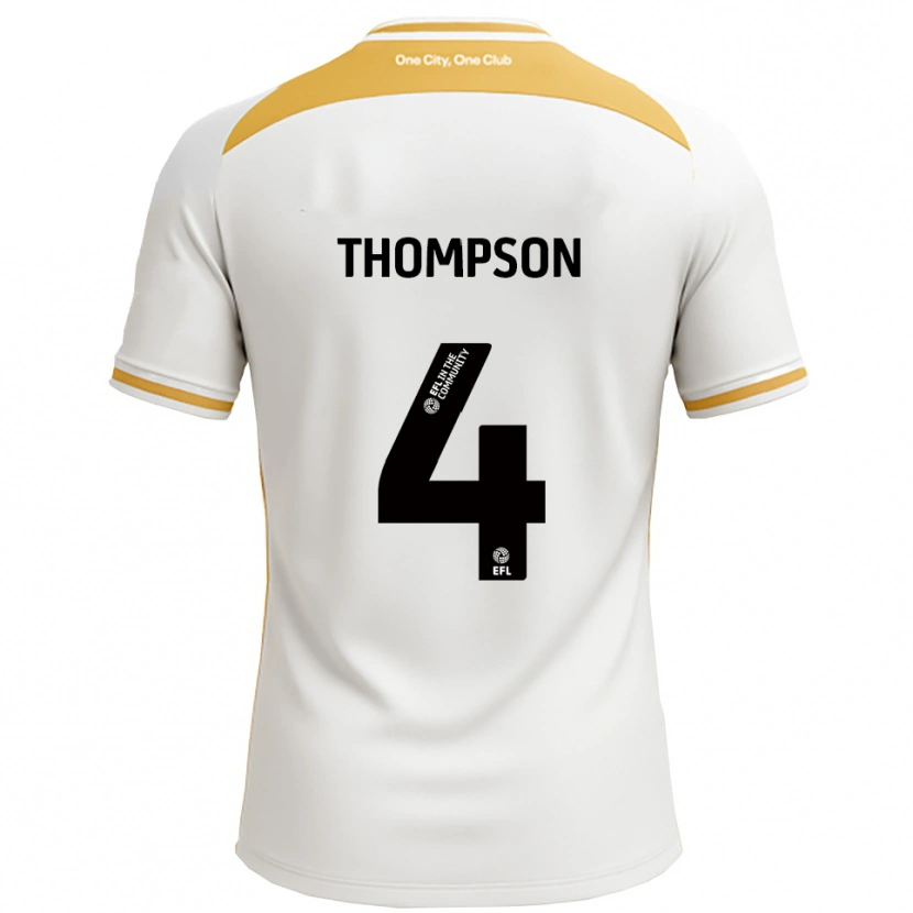 Danxen Mulher Camisola Nathan Thompson #4 Branco Dourado Principal 2025/26 Camisa