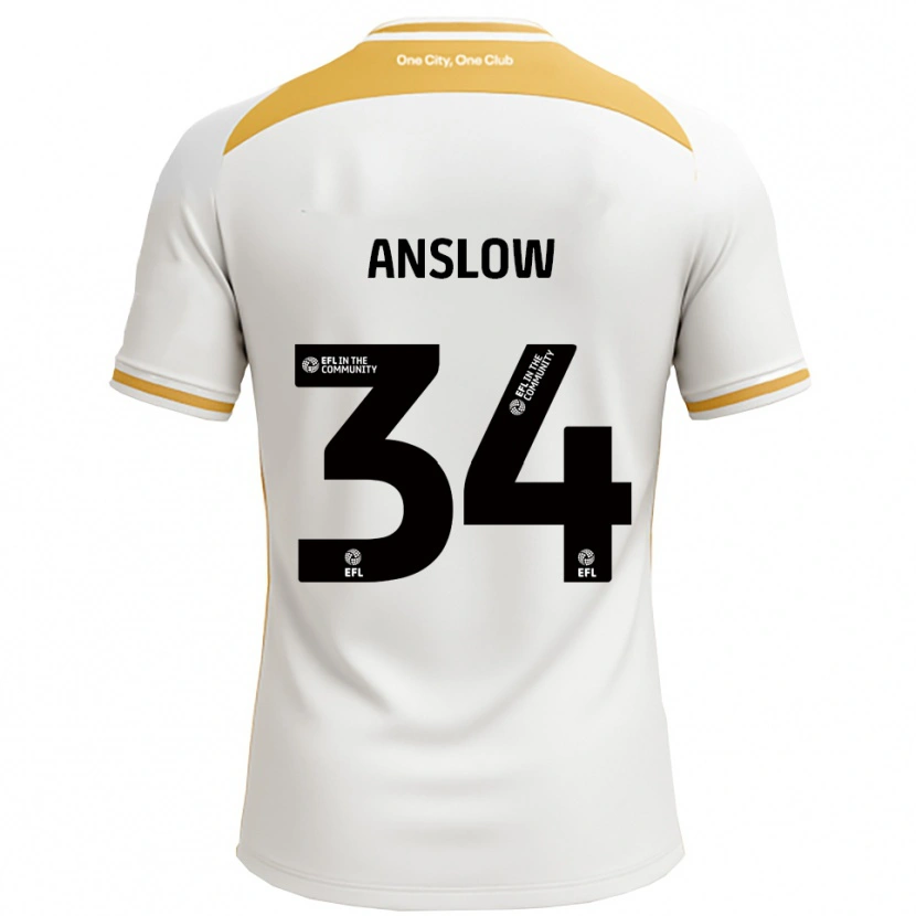 Danxen Mulher Camisola Lauren Anslow #34 Branco Dourado Principal 2025/26 Camisa