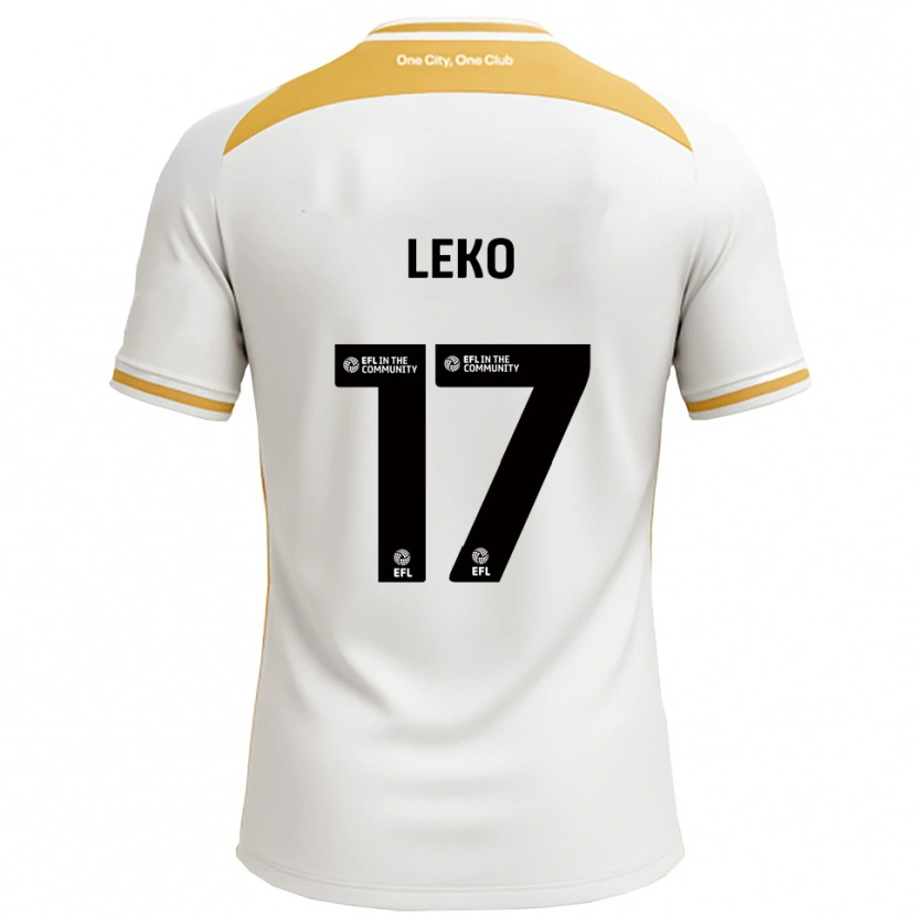 Danxen Mulher Camisola Jonathan Leko #17 Branco Dourado Principal 2025/26 Camisa