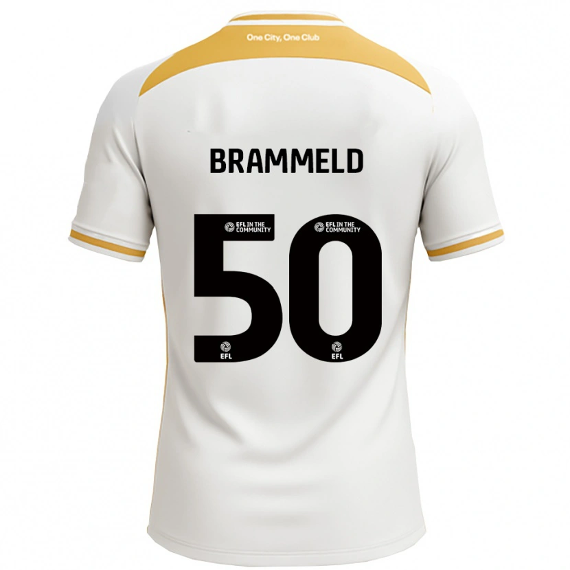 Danxen Mulher Camisola Michael Brammeld #50 Branco Dourado Principal 2025/26 Camisa
