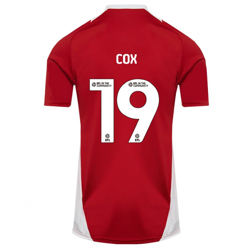 Danxen Mulher Camisola Hannah Cox #19 Vermelho Branco Dourado Principal 2025/26 Camisa