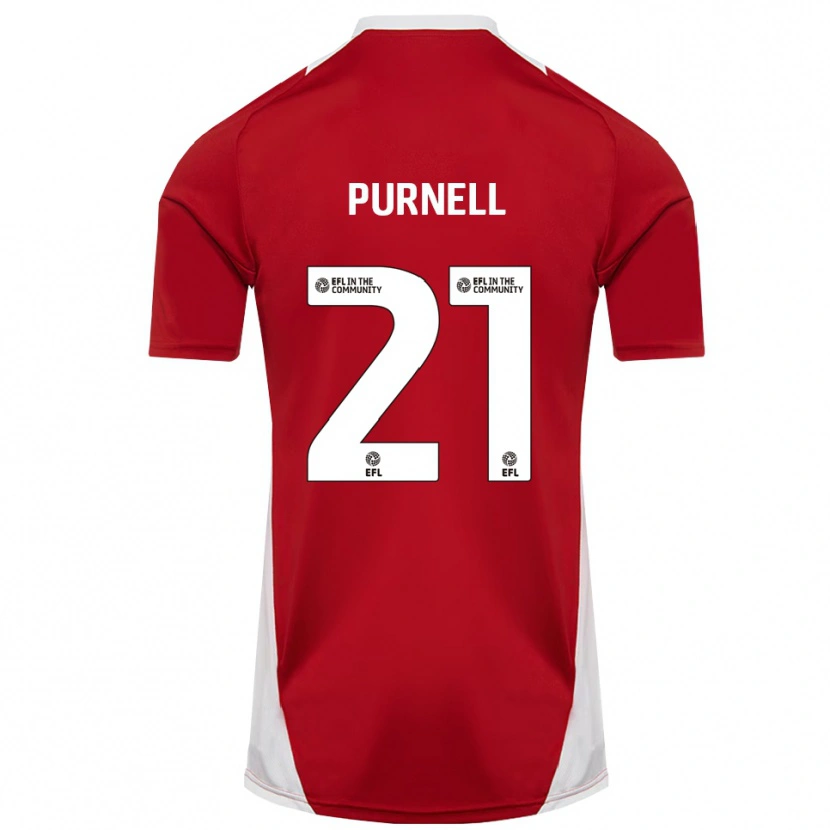 Danxen Mulher Camisola Grace Purnell #21 Vermelho Branco Dourado Principal 2025/26 Camisa
