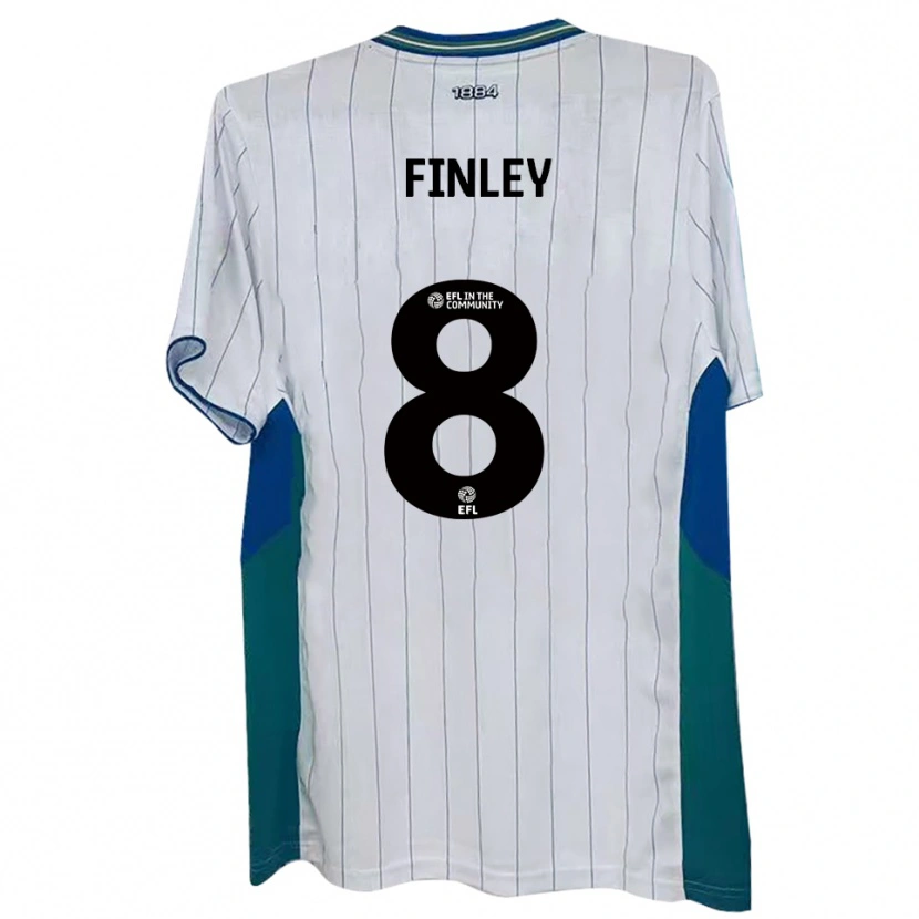 Danxen Mulher Camisola Sam Finley #8 Branco Verde Azul Principal 2025/26 Camisa