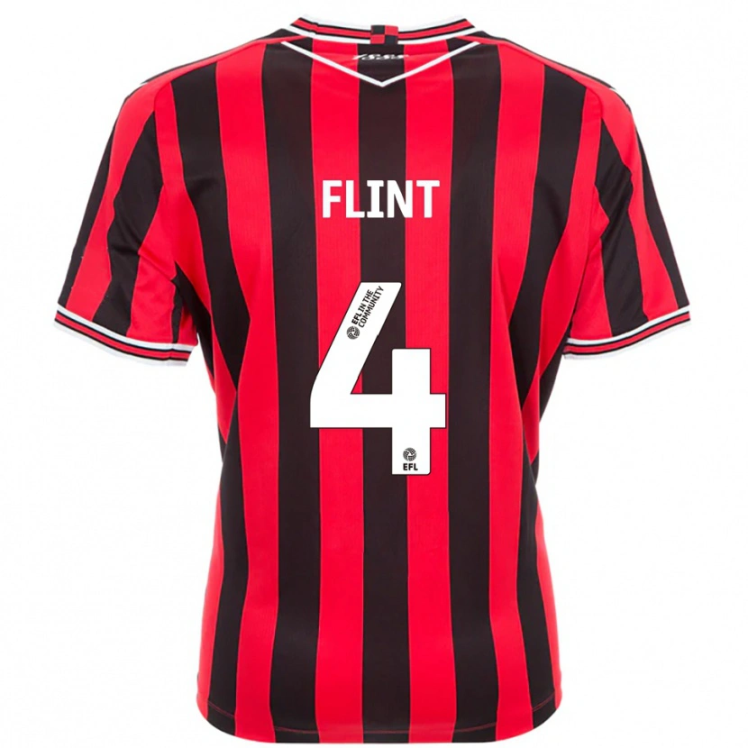 Danxen Mulher Camisola Aden Flint #4 Vermelho Preto Principal 2025/26 Camisa