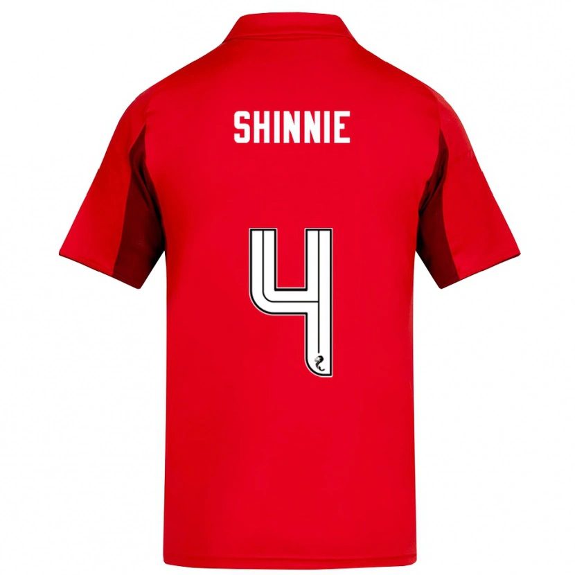 Danxen Mulher Camisola Graeme Shinnie #4 Vermelho Vinho Principal 2025/26 Camisa