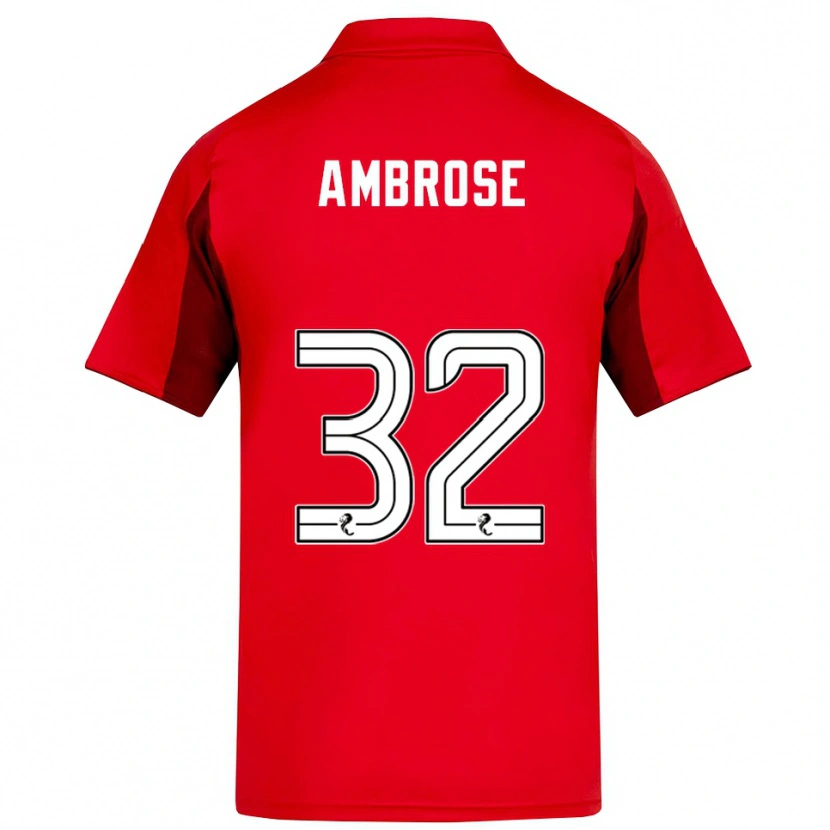 Danxen Mulher Camisola Peter Ambrose #32 Vermelho Vinho Principal 2025/26 Camisa