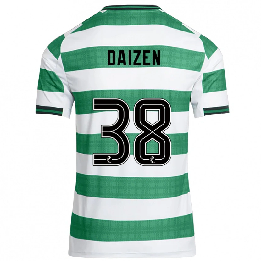 Danxen Mulher Camisola Daizen Maeda #38 Verde Branco Principal 2025/26 Camisa