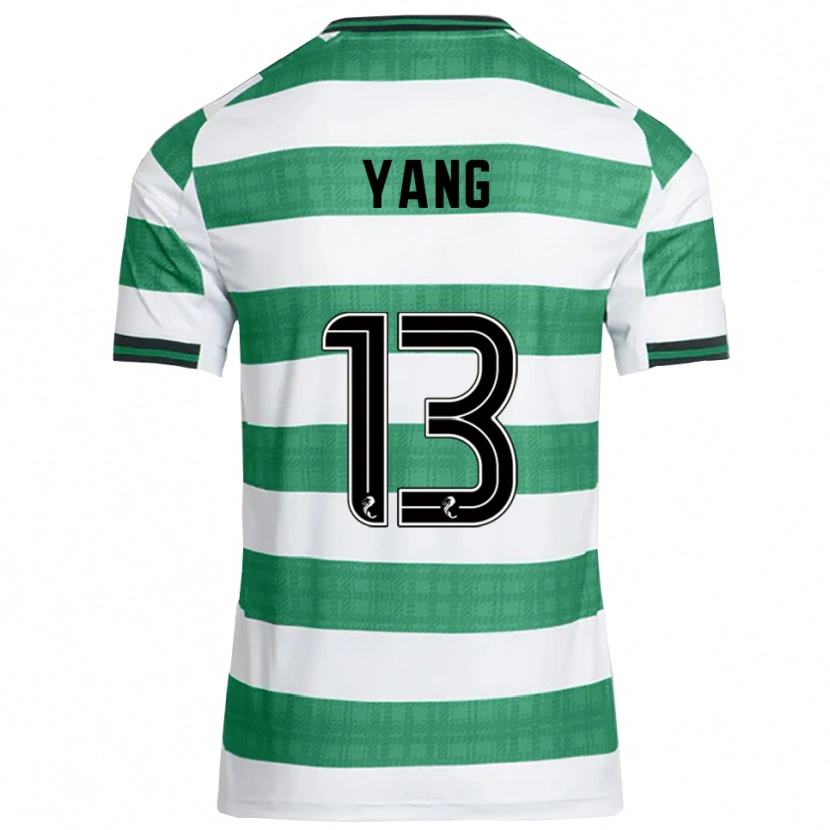 Danxen Mulher Camisola Hyun-Jun Yang #13 Verde Branco Principal 2025/26 Camisa