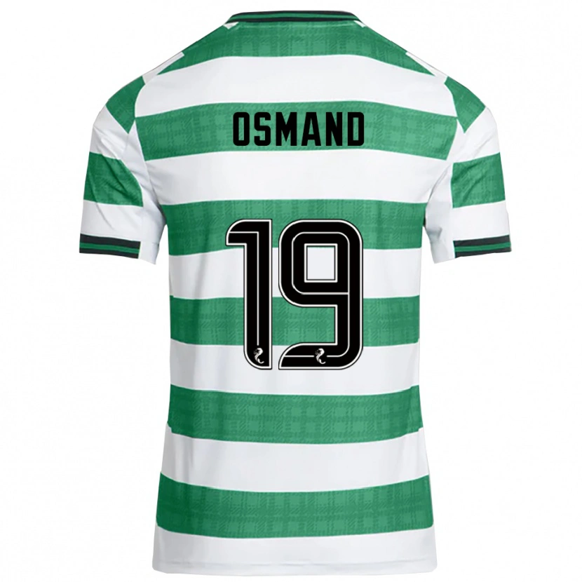 Danxen Mulher Camisola Callum Osmand #19 Verde Branco Principal 2025/26 Camisa