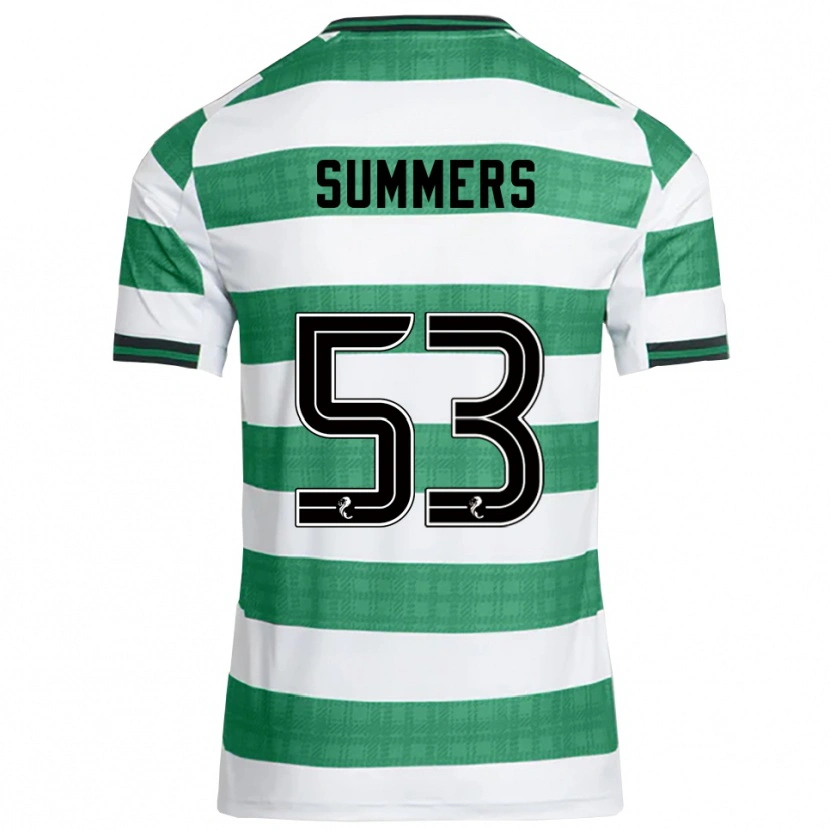 Danxen Mulher Camisola Ben Summers #53 Verde Branco Principal 2025/26 Camisa