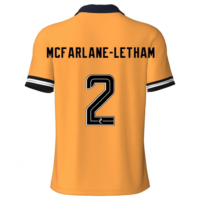 Danxen Mulher Camisola Jay Mcfarlane-Letham #2 Amarelo Preto Principal 2025/26 Camisa