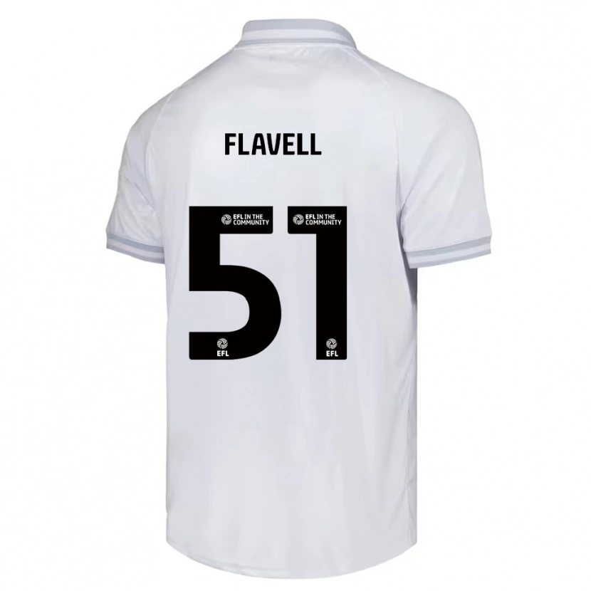 Danxen Mulher Camisola Kieren Flavell #51 Branco Cinza Preto Alternativa 2025/26 Camisa
